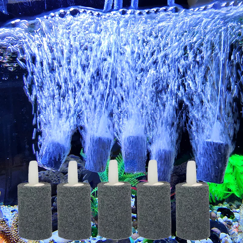 5Pcs  Mini Aquarium Fish Tank Air Stone Oxygen Aerator Increasing Air Bubble Pond Pump Hydroponic Oxygen Fishing Accessories