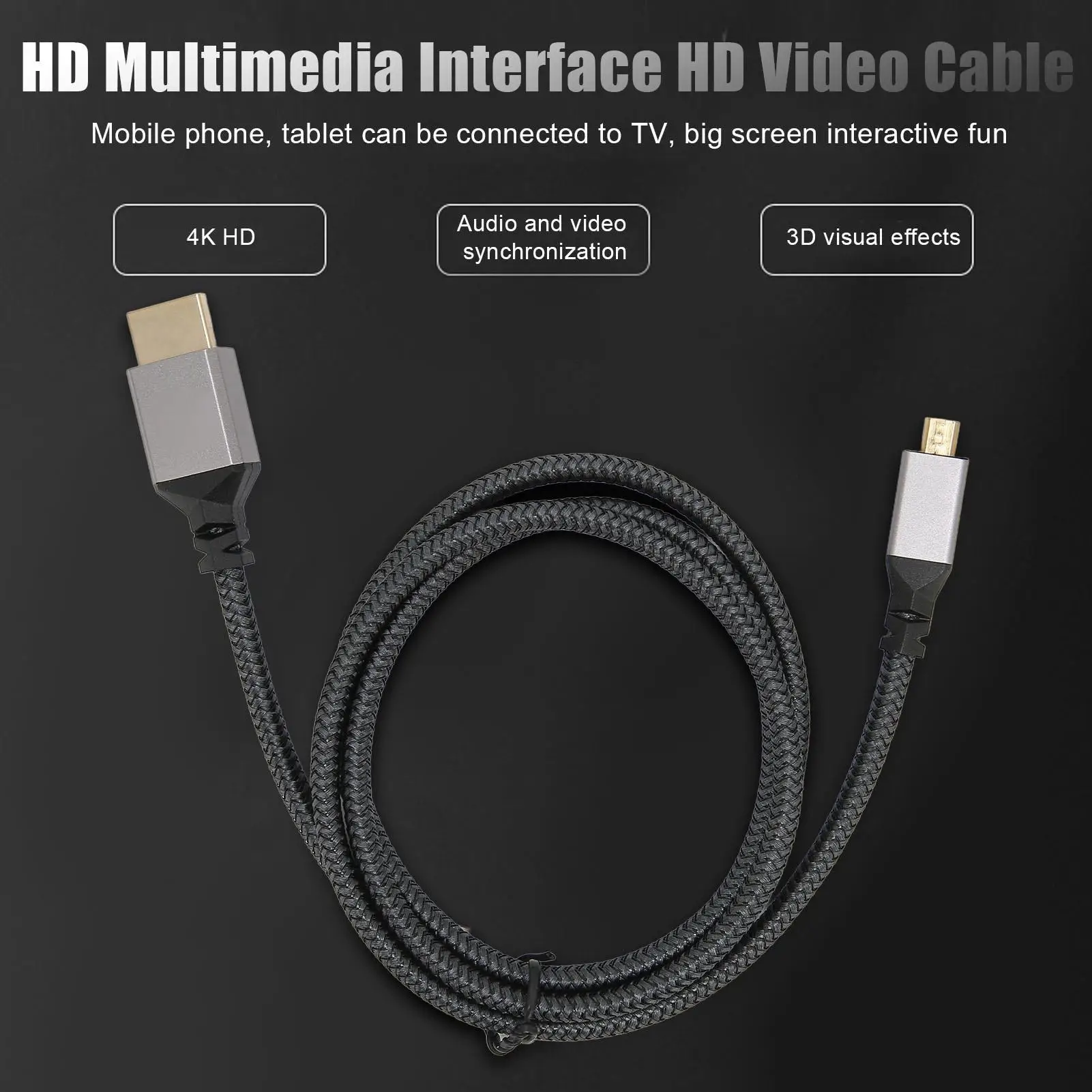 4K HD HDMI Cable Male to Male - 18Gbps High Speed 60Hz Adapter for Multimedia Devices