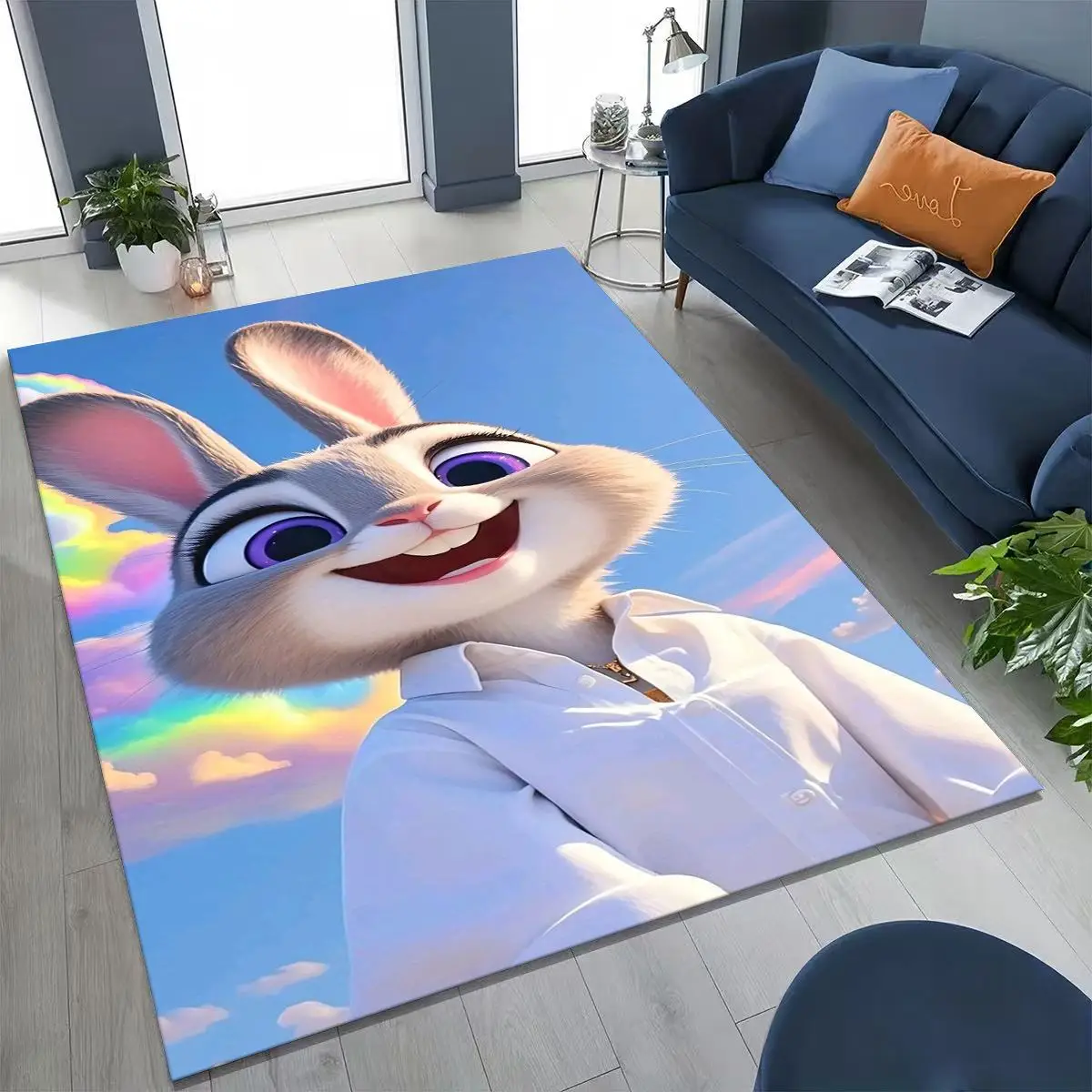 

27 Style Zootopia Judy Nick Cartoon Rug for Bedroom Living Room Sofa Home Doormat Decor, Large Kids Non-slip Floor Mat Gift