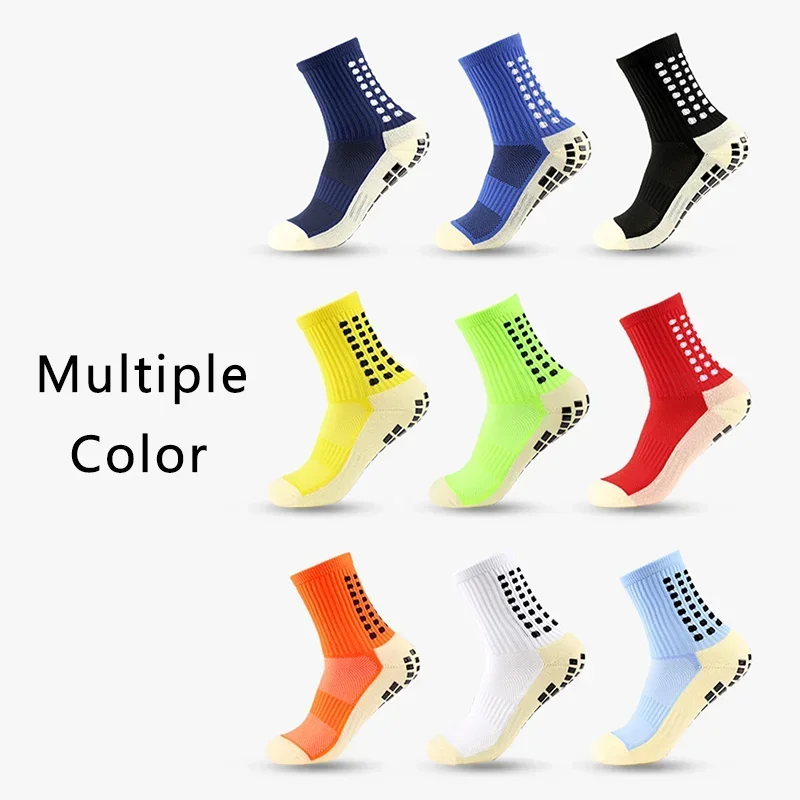 1 Pairs Football Socks Mens Sports Non-slip Silicone Bottom Soccer Socks Rugby Tennis Volleyball Womens Yoga Playground Socks