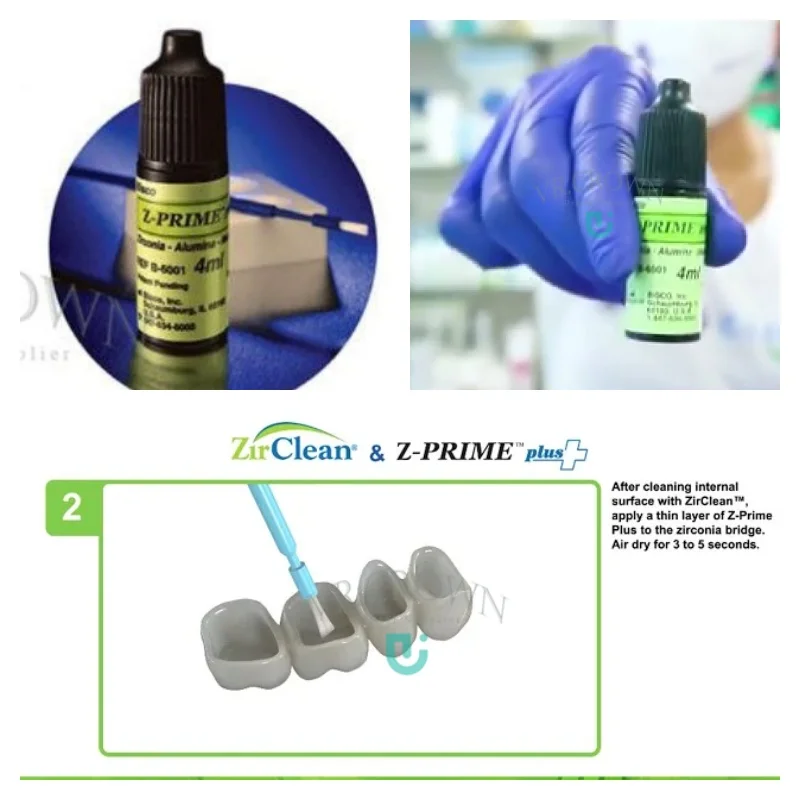 New Z-Prime Plus Single Component Dental Priming Agent 2ML 4ML Zirconia Alumina  Metal Primer Restorative Resin Dental Bonding