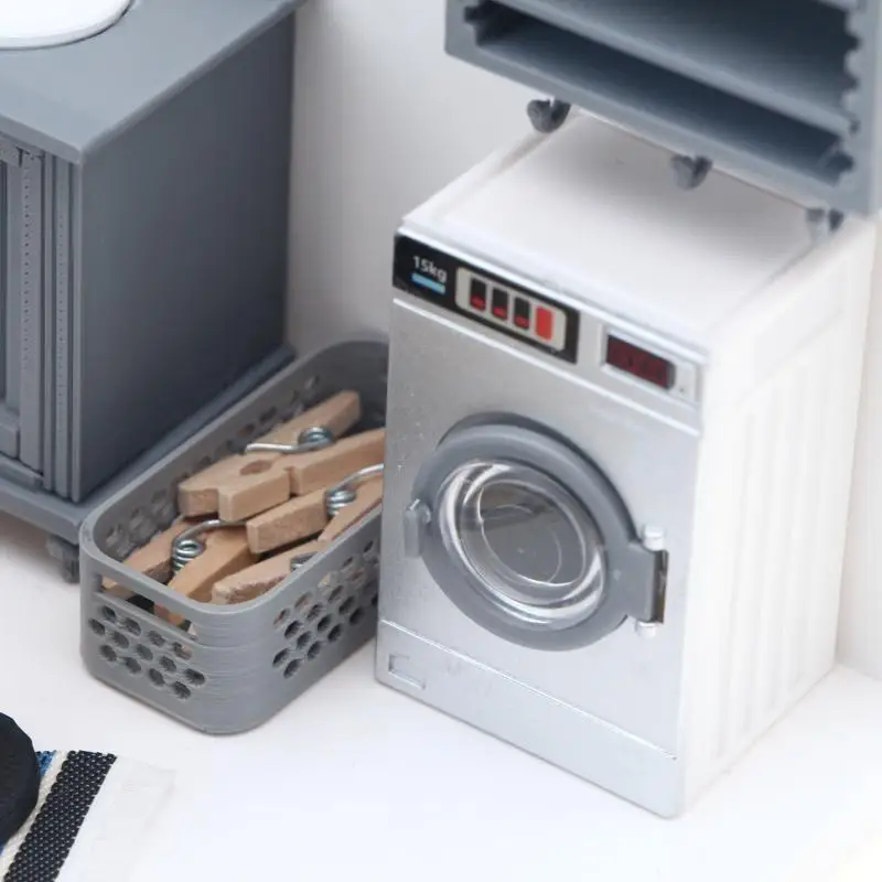 New 1Pcs /1Set 112 Miniature Dollhouse Simulation Washing Machine Model Rechargeable Electric Toy Appliance Gift Kids Home Decor