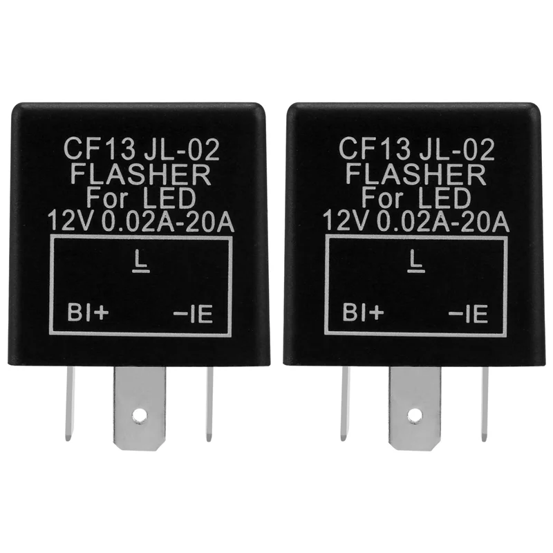 AMEXIAOXU  2PC 12V 3Pin Car Flasher Relay CF13 JL-02 Fix LED Light Turn Signal Indicator Hyper Flash
