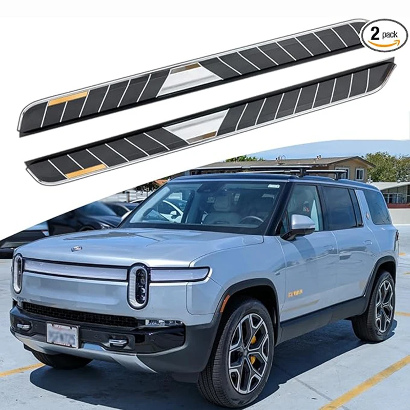 

2PCS Side Steps Running Boards Nerf Bars Side Pedal Protector Fits for Rivian R1S 2022 2023 (RS)