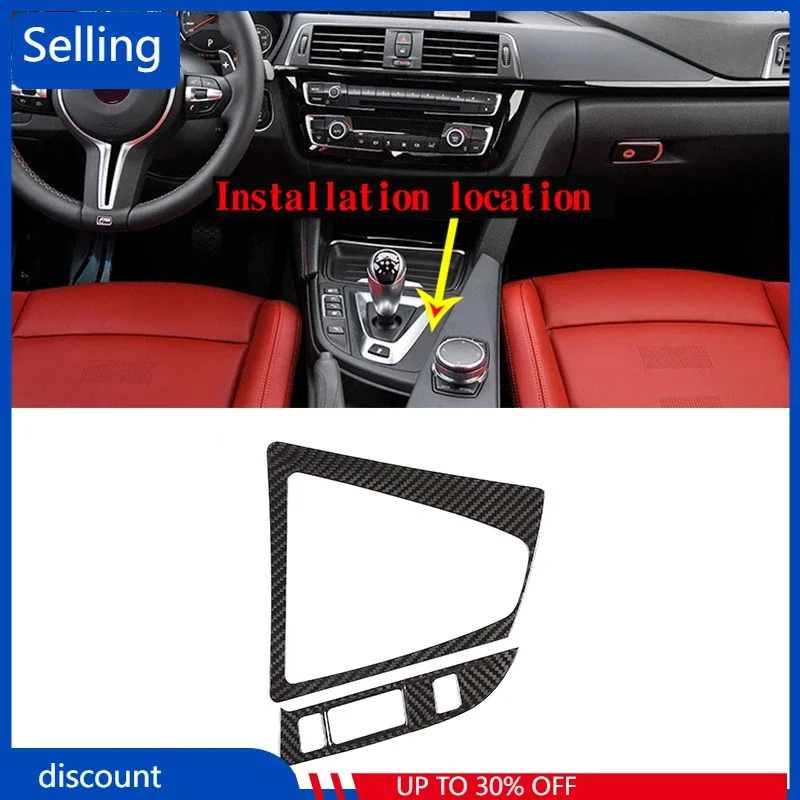 Real Carbon Fiber For BMW M3 M4 F80 F82 F83 2014-2019 Car Gear Shift Frame Panel Trim Stickers LHD Accesssories fast ship