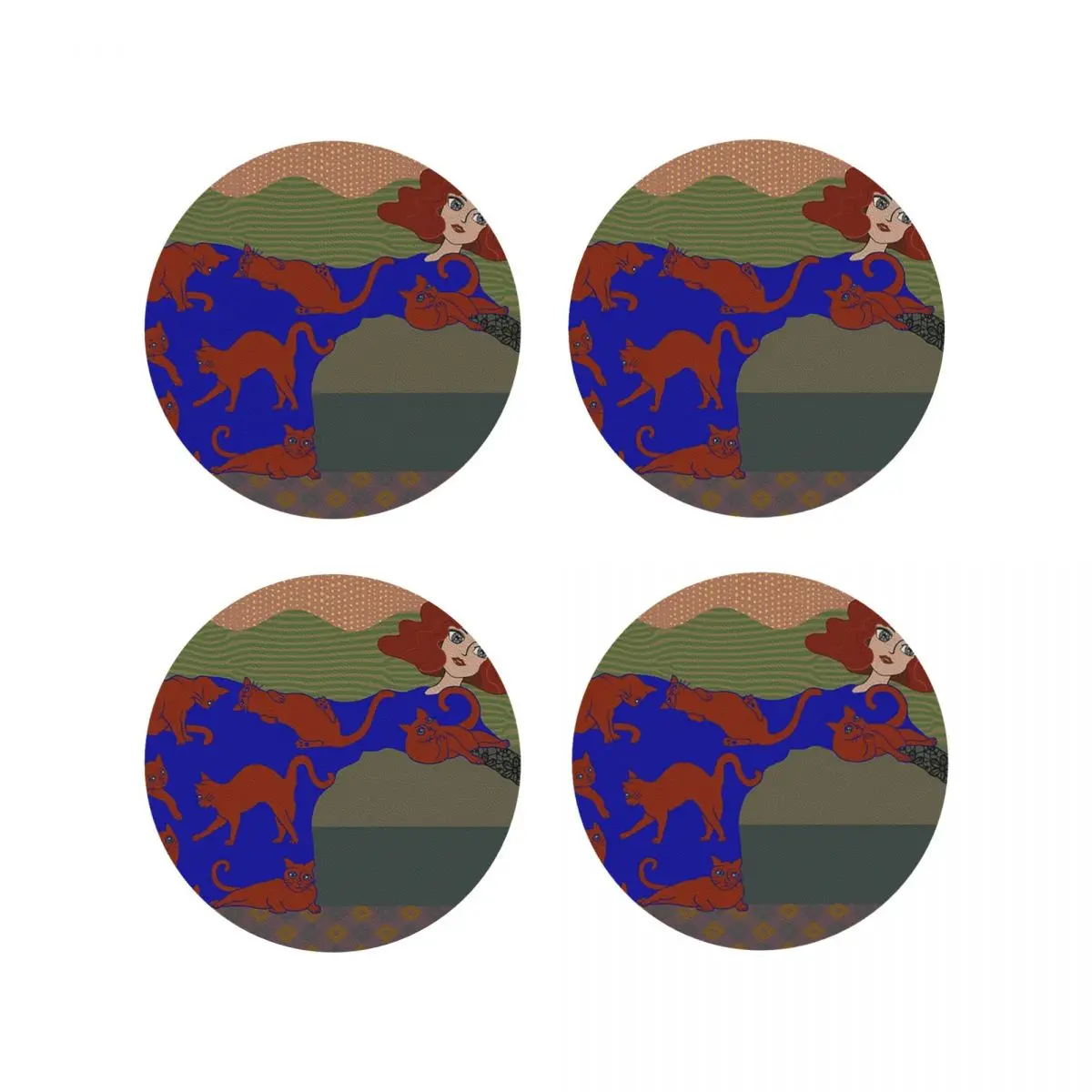 

Подставки для кошек и женщин, кухонные салфетки, изоляционные коврики для чашек, кофейные коврики для декора, домашняя посуда, подушечки, набор из 4 шт.