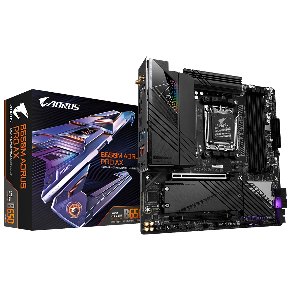 NEW GIGABYTE B650M AORUS PRO AX Motheboard AM5 AMD Ryzen 7000 series processors 128GB DDR5 Wi-Fi 6E 20Gb/s USB-C