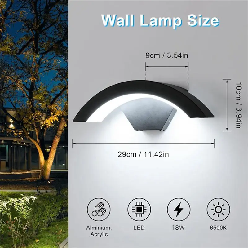 Lampada da Parete LED in Alluminio FAST-2X, Impermeabile, per Esterni e Interni