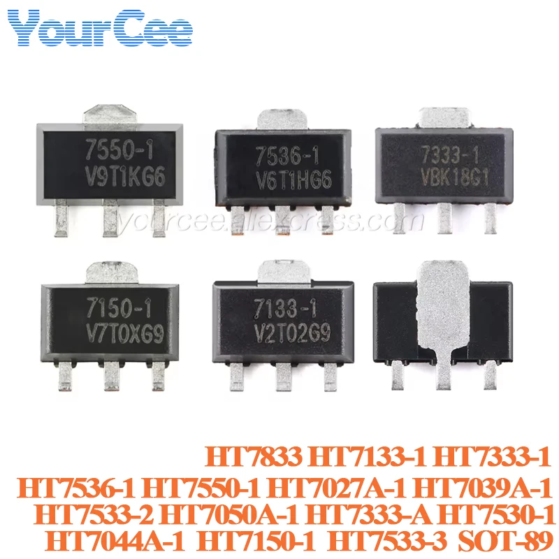 10PCS HT7550-1 HT7333-1 HT7150-1 HT7536-1 HT7133-1 HT7550 HT7536 HT7333 HT7150 SOT-89 Low Dropout Linear Regulator LDO Chip IC