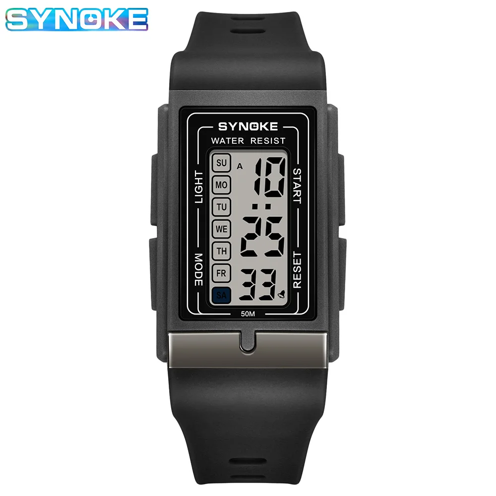 SYNOKE Digital Watches Lady Sports Wristband Multifunction Waterproof Chrono Wristwatch Outdoor Girls Fashion Student Men Watch