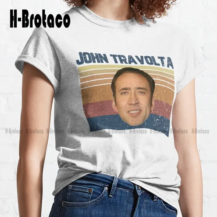 Nicolas Cage Is John Travolta Face Off Trending T-Shirt Big Sister Shirt Custom Aldult Teen Unisex Digital Printing Tee Shirts