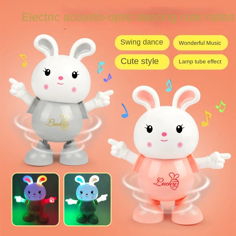 Electric Dancing Bunny With Lights Music Night Market Cute Pet Children\'s Toys