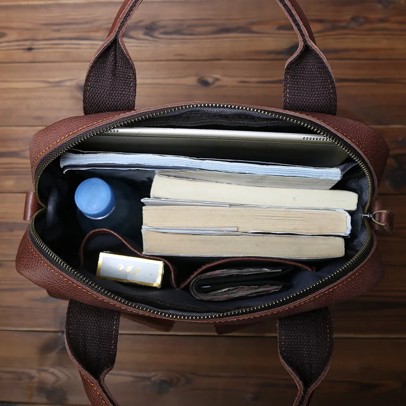 NZPJ Neue Retro Leder herren Handtasche Top Schicht Rindsleder Vertikale Einzigen Schulter Umhängetasche Briefträger Aktentasche Computer Tasche – Detail 19