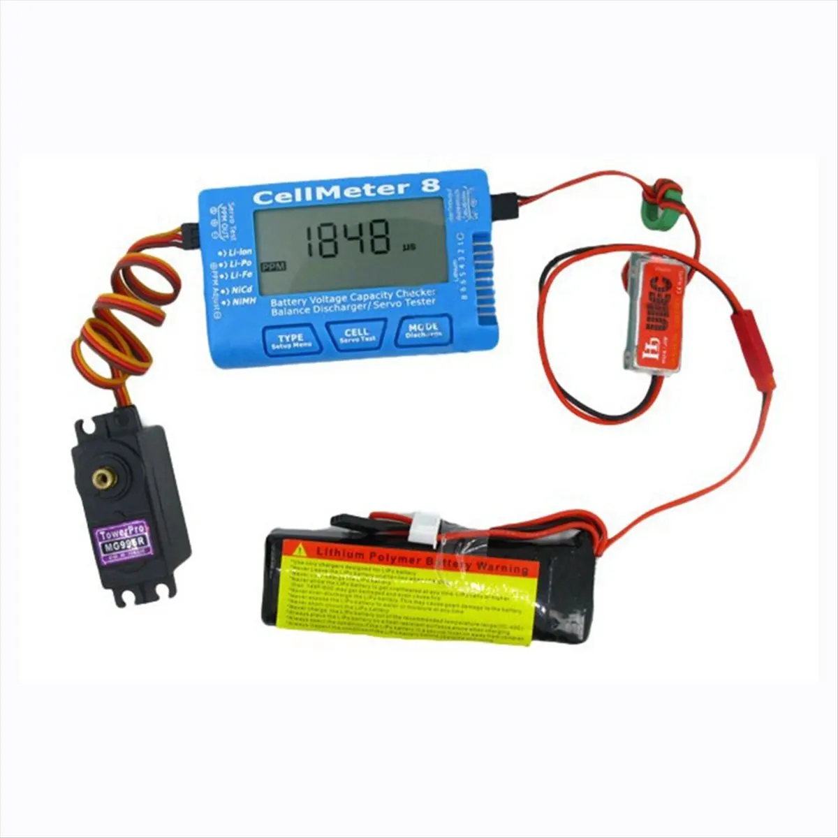 A64I CellMeter 8 AOK 8S Electric Display Servo Test Narrow Frequency Servo Tester Battery Discharger Aeromodelling Tester