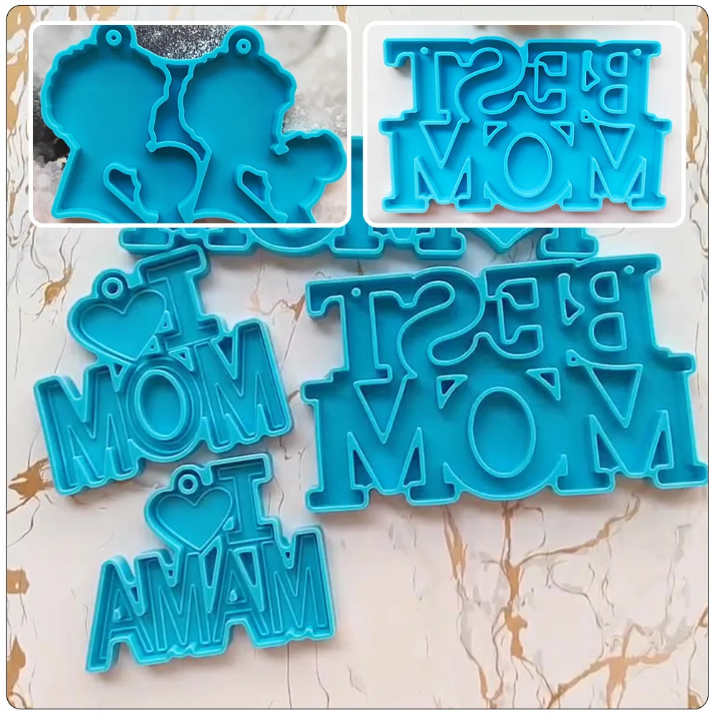 

5Pcs Key Chain Pendant Mold Silicone DIY Crafts Mother's Day Gift Epoxy Resin Handmade Pendant Molds DIY Silicone Molds