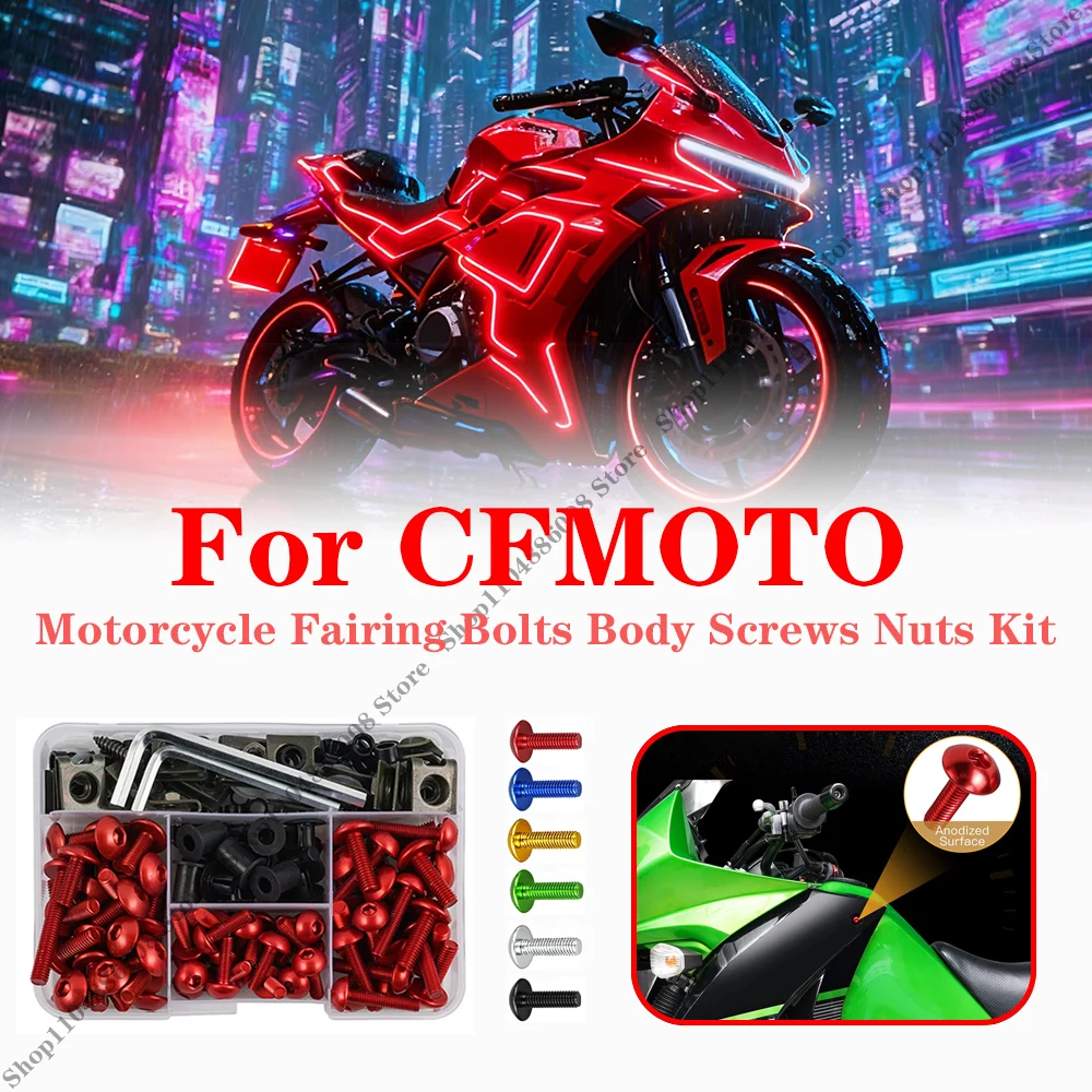 

195PCS M5 M6 Fairing Bolts Screws Kit For CFMOTO 125CC 150CC 450CC 500CC 650CC 700CC 800CC Motorcycle Body Nuts Fastener Clips