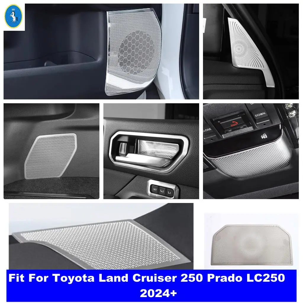 

Silver Car Dashboard Loudspeaker / Pillar A Tweeter / Door Speaker Cover Trim For Toyota Land Cruiser 250 Prado LC250 2024 2025