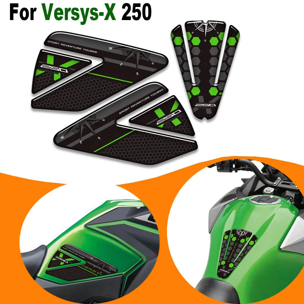 

Для Kawasaki Versys X 250 Versys-X250 мотоциклетная защита для бака, ручки для газа, мазута, комплект наколенников, защитные наклейки