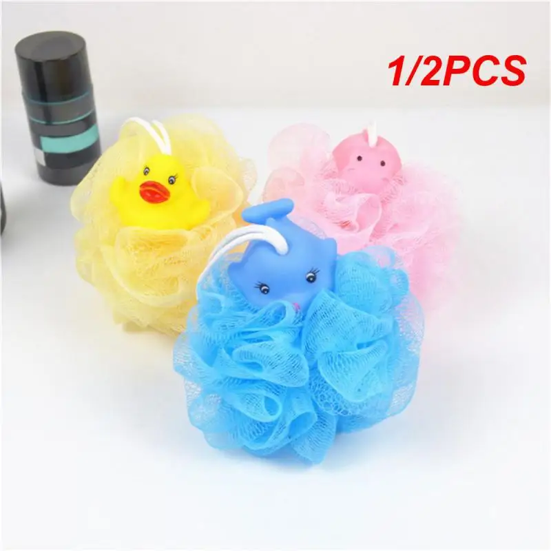 1/2PCS Children Bath Flower Cartoon Animal Bath Ball Exfoliating Multifunctional Kids Tools Sponge Bath Ball Bubble