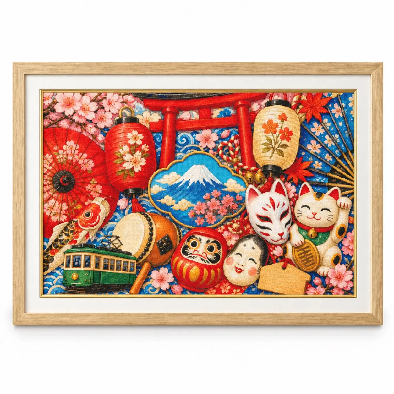 [ZZ9245-Japanese Story]14CT 11CT 16CT Stamped Cross Stitch Kit DIY Embroidery Needlework Set with Printed Canvas Cotton Threads