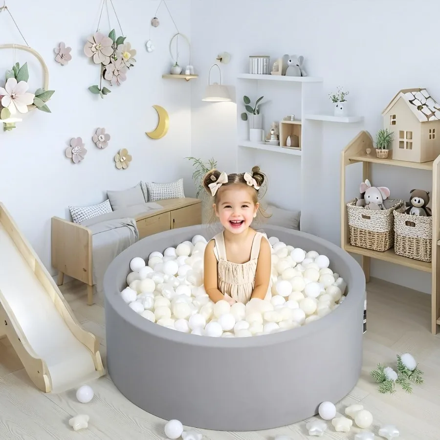 كرات حفرة كروية للأطفال الصغار ملحقات حفرة كروية بلاستيكية مقاومة للسحق ومتينة على شكل ممتع ألعاب حمام الطفل 100 قطعة