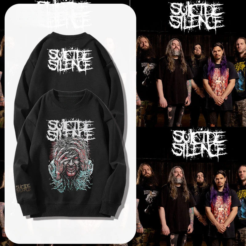 Suicide Silence Band: Novas Jaquetas de Moletom Unissex com Gola Redonda e Estampa de Metal Rock, Manga Longa e Forro de Lã