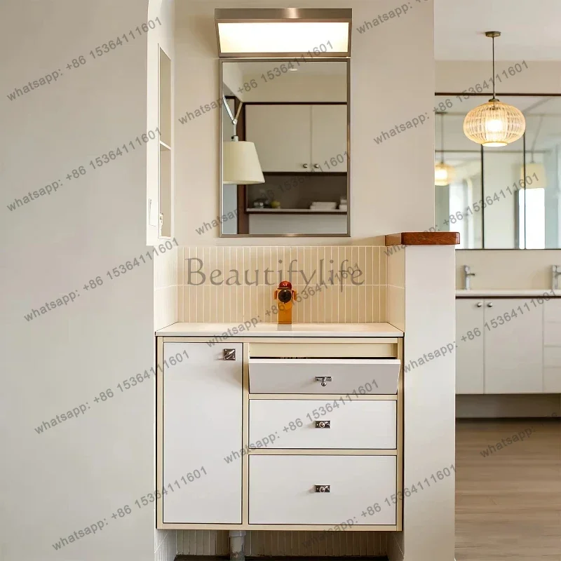 

Korean medieval bathroom cabinet ceramic integrated basin toilet washbasin cabinet combination washbasin