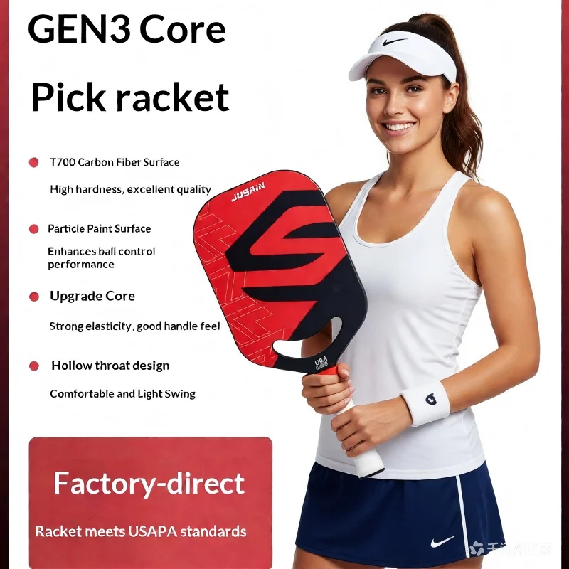 

TORAY T700 Carbon Fiber Pickleball Paddle with Granular Paint Surface, GEN3 Core Pickleball Paddle