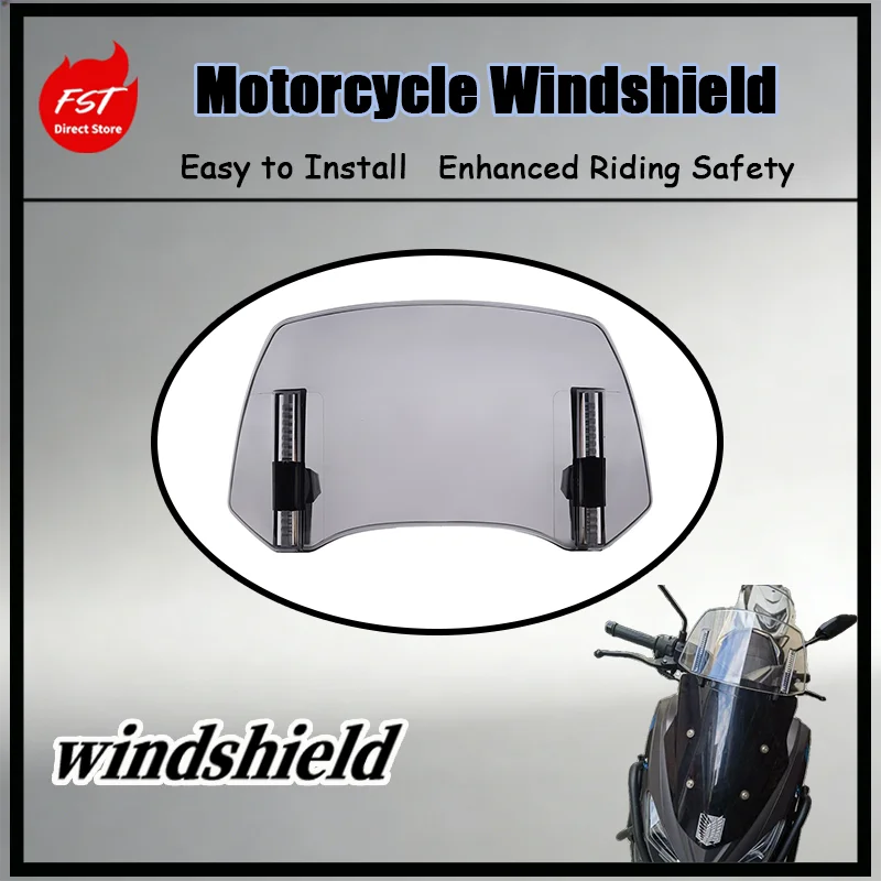 

FOR Adjustable Heightened Front Windshield for Kawasaki Honda BMW Yamaha Suzuki Motorcycle Modified Accessory