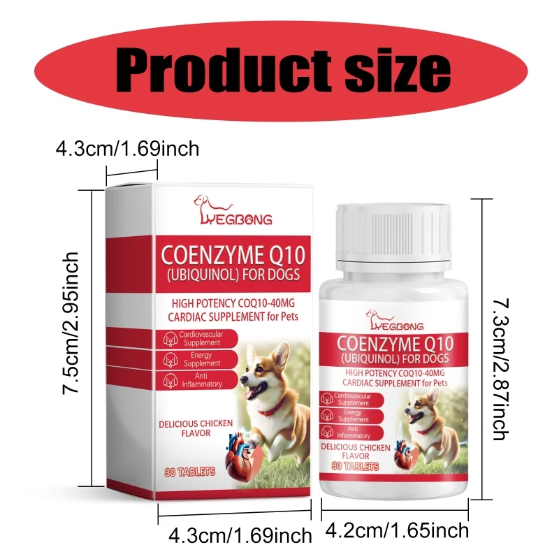 Pet Coenzyme Tablets Care for Senior Dogs for Heart and Heart Strength Aging Dog Tablets Supplement Drop Shipping