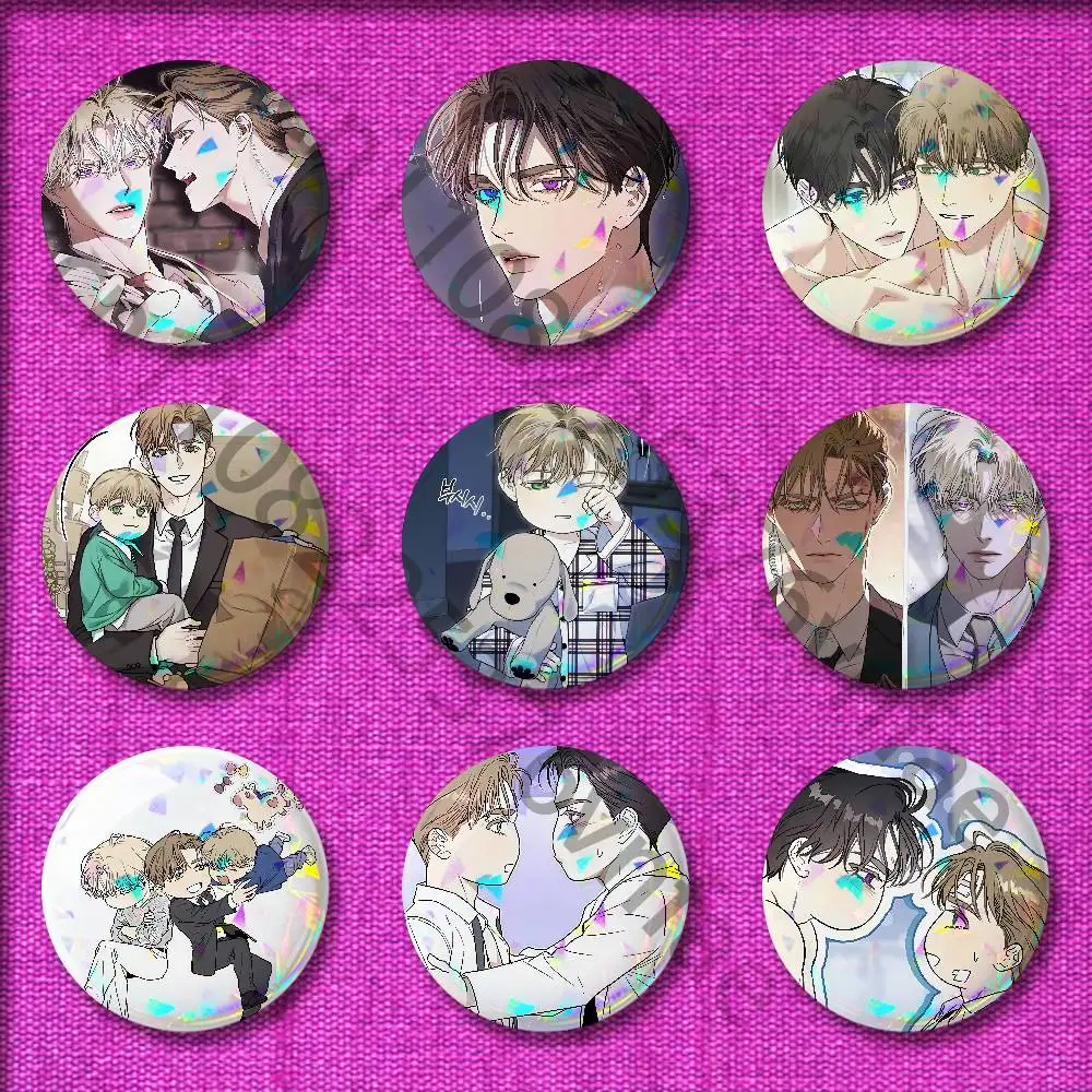 

Kiss Me C-Comics if you can Badges laser badges cartoon brooches suitable for clothing backpack accessories lapels