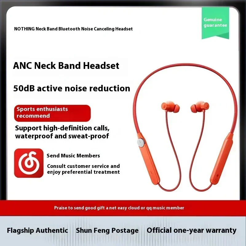 CMF By Nothing Neckband Pro Wireless Earphone Bluetooth 5.3 Sport Noise-Cancelling Headphones Pro In-Ear Low Latency Light Weigh