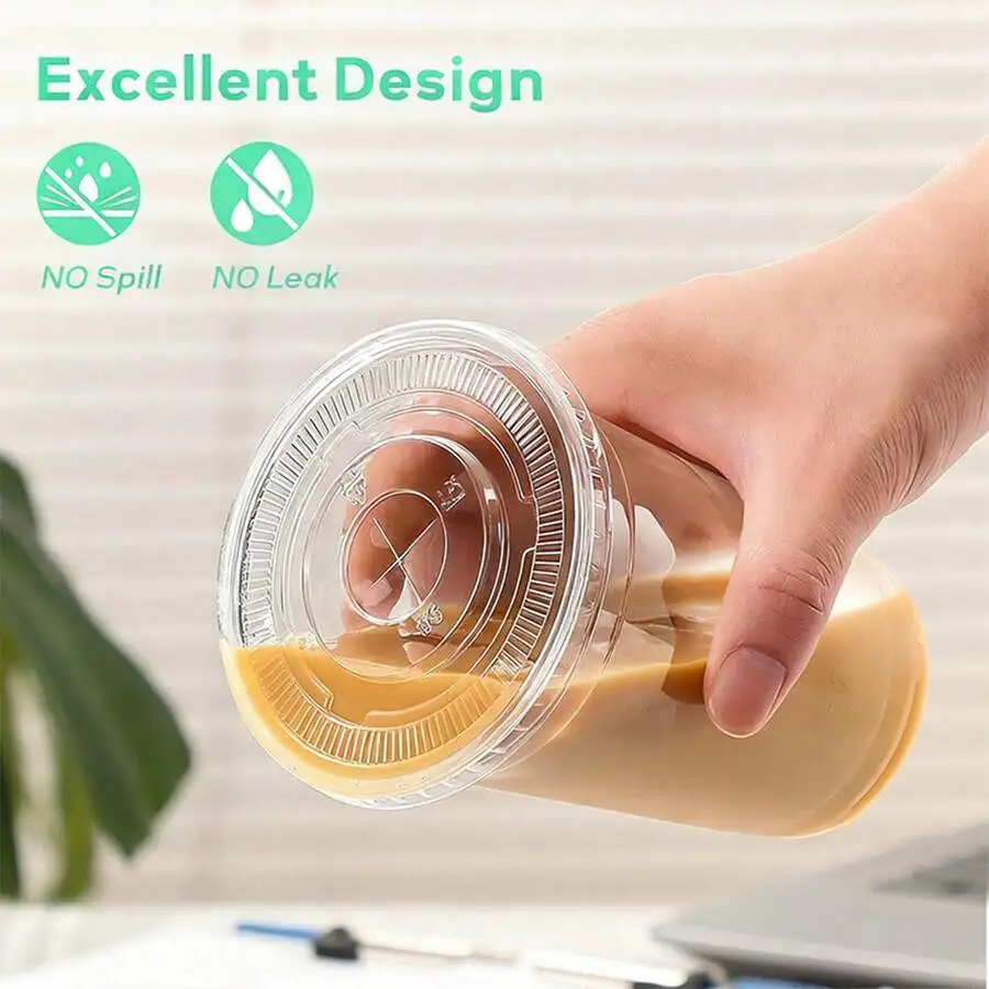 20/40 Sets Disposable Clear Plastic Christmas Cups With Lids, Straws And Stickers, Sturdy Disposable Iced Coffee Cups With Seali