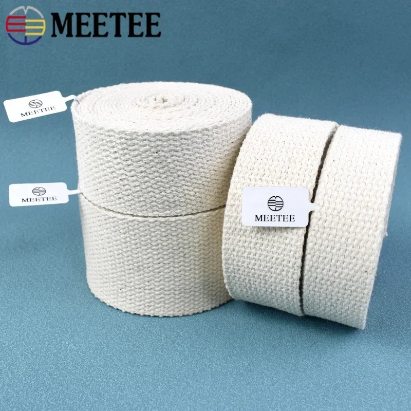 5/10M 10-50mm Cotton Webbing Tape for Backpack Strap Canvas Clothes Belt Sling Band DIY Sewing Decorate Ribbon Braid Accessories