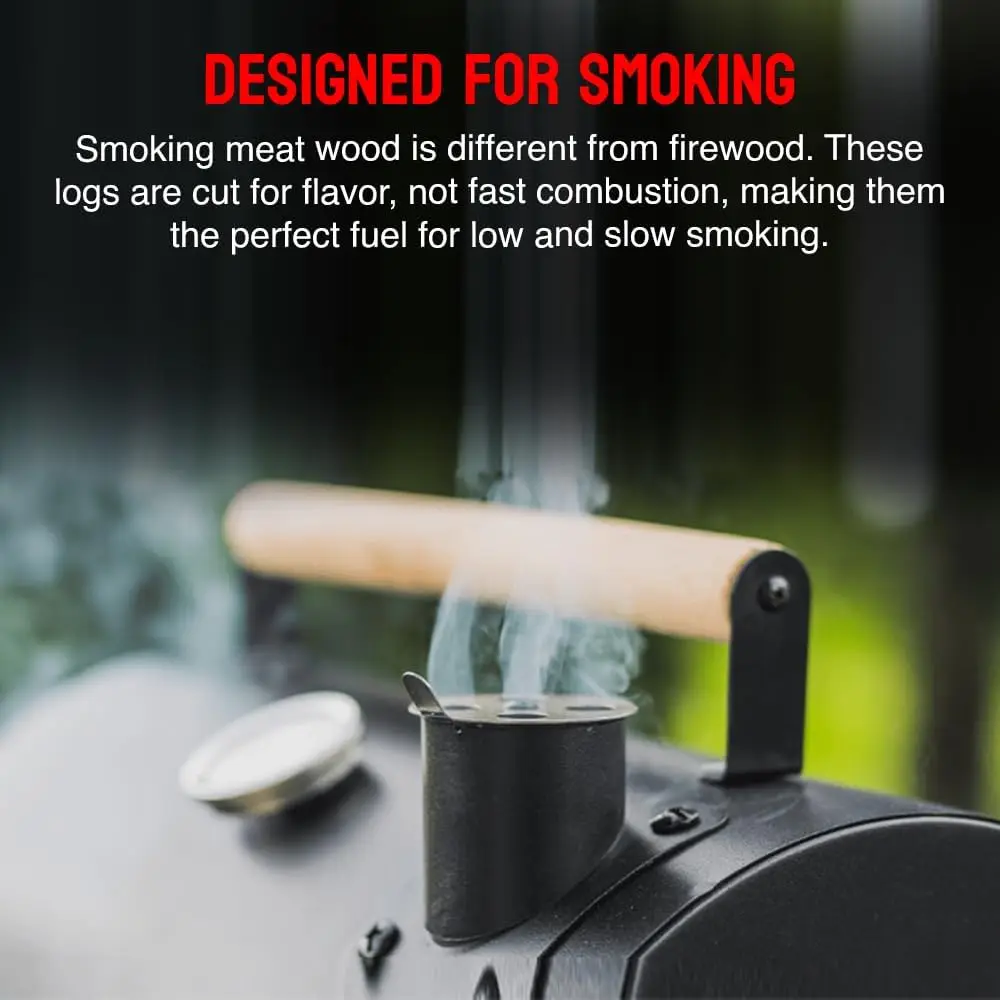 Smoking Wood Mini Splits, 6-Inch Hickory Logs for Ovens & Grills, USA Made, 12-17 lbs.