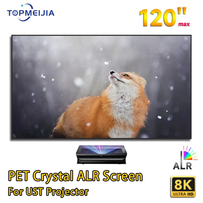 

HOT 16:9 ALR UST Projector Screen 110 Inch PET Crystal Fixed Frame Projection Screen for Home Theater 4k Ultra Short Projector