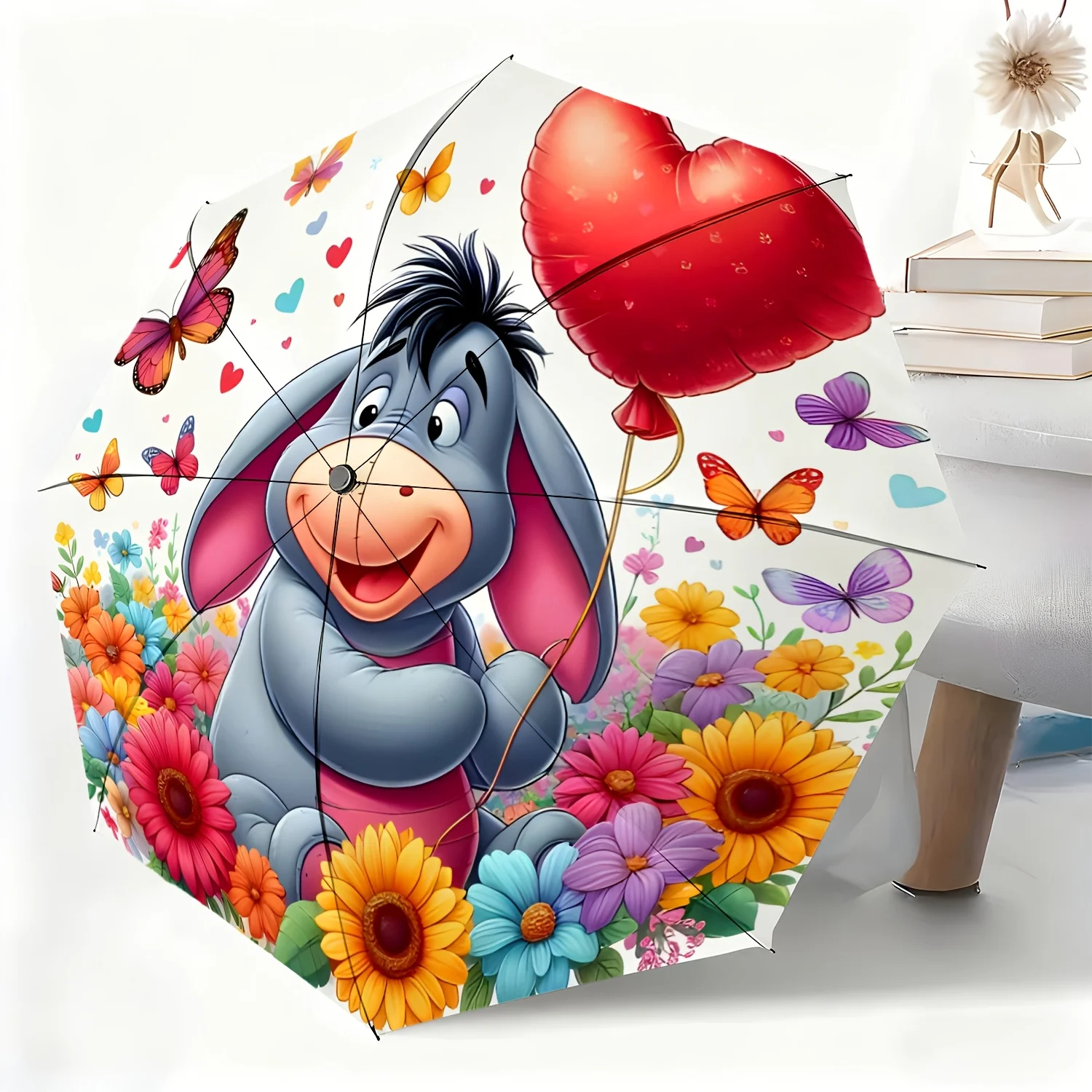 

A Fully Automatic Umbrella Featuring The Yier Cartoon Character, Suitable for All Occasions As a Sun And Rain Umbrella, Portab