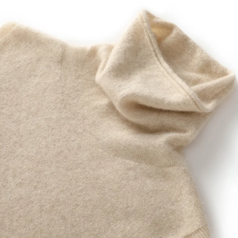 

Women 100% Merino Wool Sleeveless Pullovers Turtleneck Sweater Waistcoat Wool Knitwear Spring Autumn Winter Fashion Vest Tops