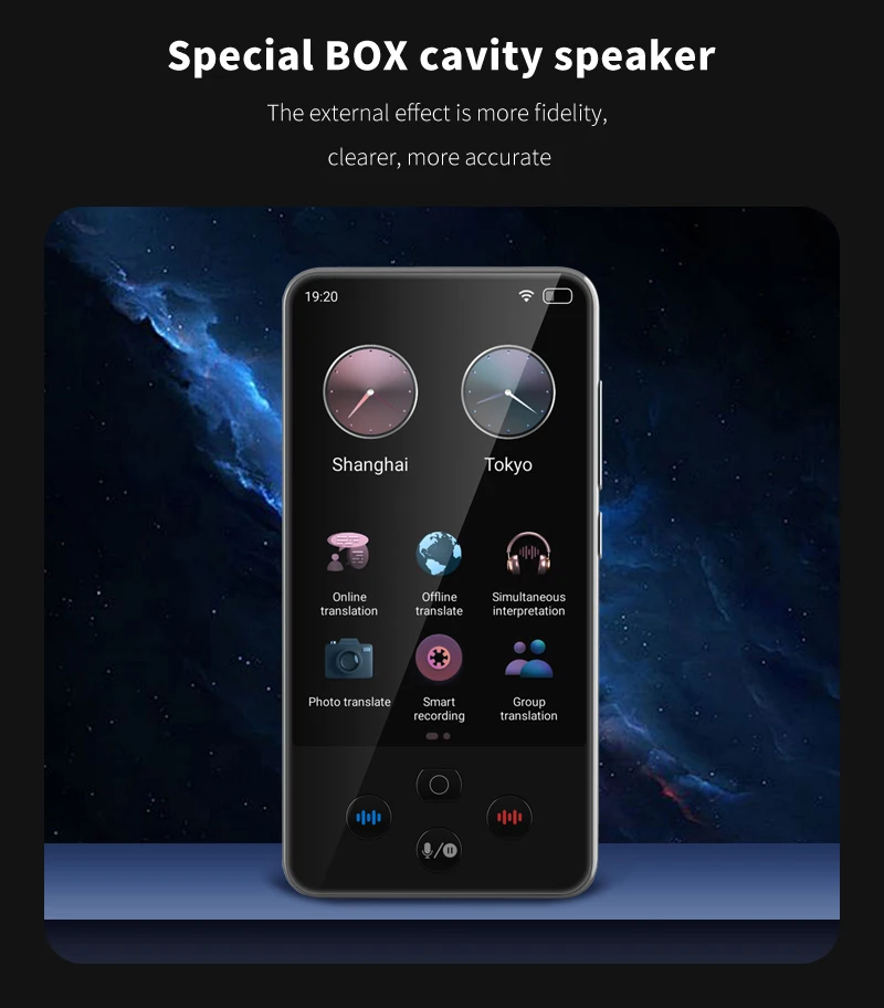 S85 Pro 4‑Inch Touch‑Screen Language Translator Device,138 Languages,Voice Video Recording,Offline Translation,8GB 2000mAh