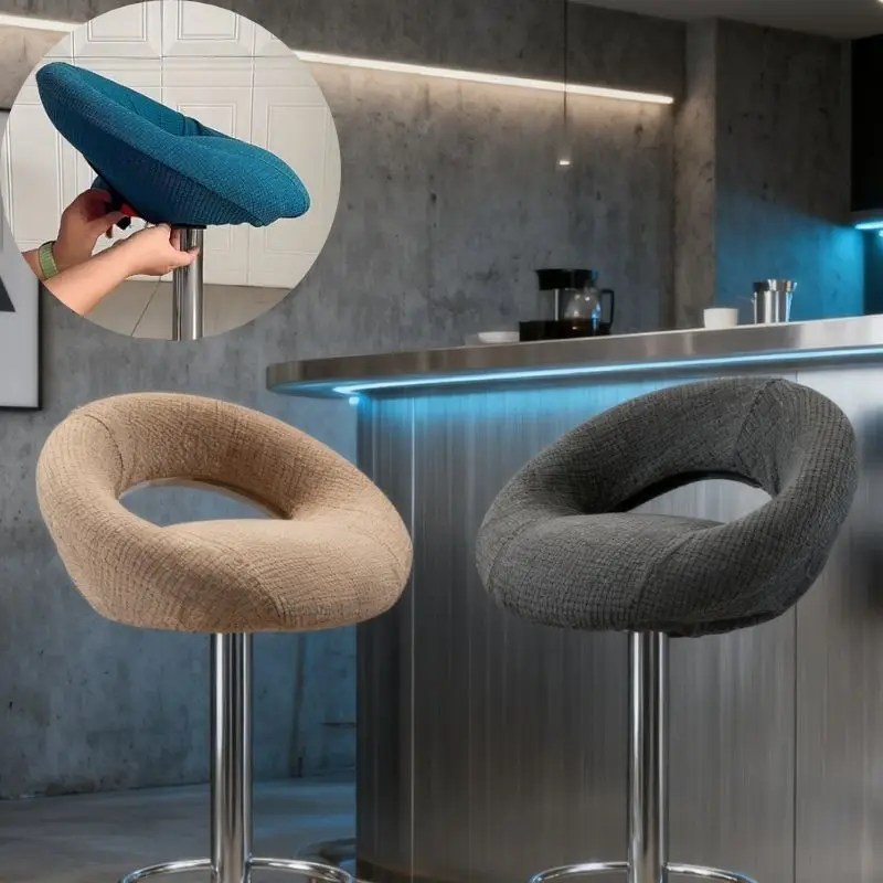 Étui de chaise semi-circulaire, housse de tabouret de Bar élastique réglable, housse de siège de chaise à jambes hautes, housse de chaise irrégulière, lavable