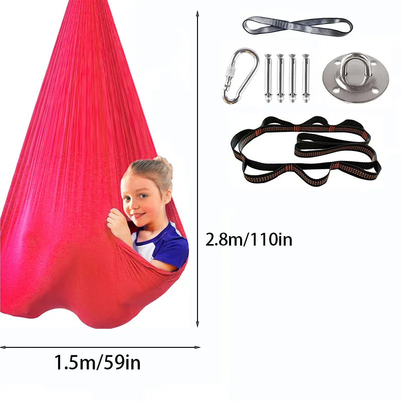 High Elasticity Children's Hammock Children's Sensory Therapy Swing Indoor and Outdoor Swing Hanging Chair Aerial Yoga Hammock - view 3