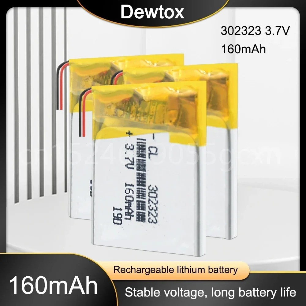 3.7V 160mAh 302323 032323 PLIB polymer lithium ion Li-ion battery for blue tooth,GPS,mp3,mp4,toy,speaker