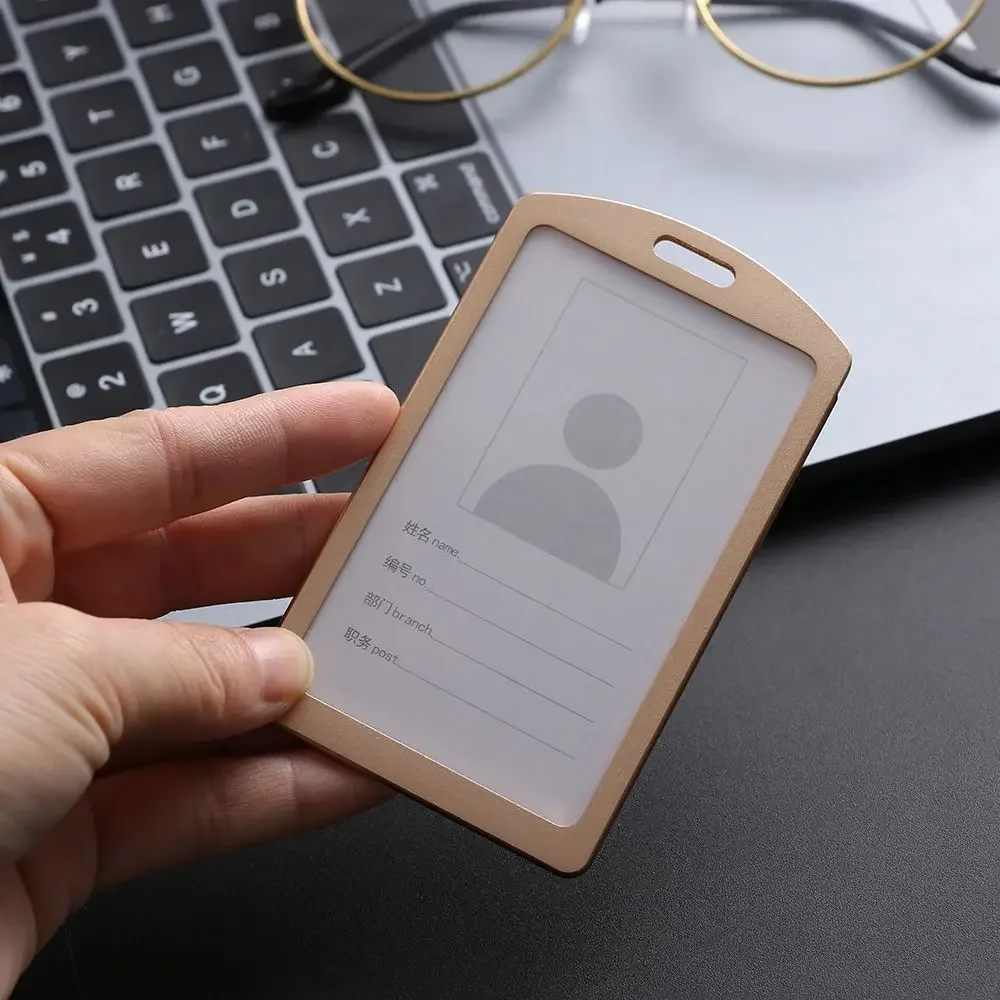 

New Metal Vertical Work Card Holders Aluminum Alloy ID Business Case Name Card