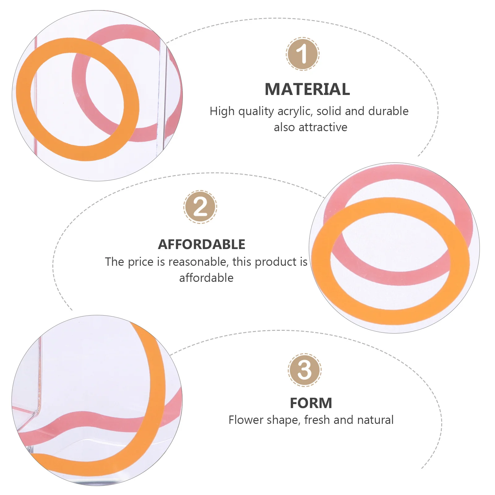 

1Pcs Transparent Acrylic Vase Simple Flower Shape Home Ornament Desktop Flower Arrangement Container Acrylic Vase