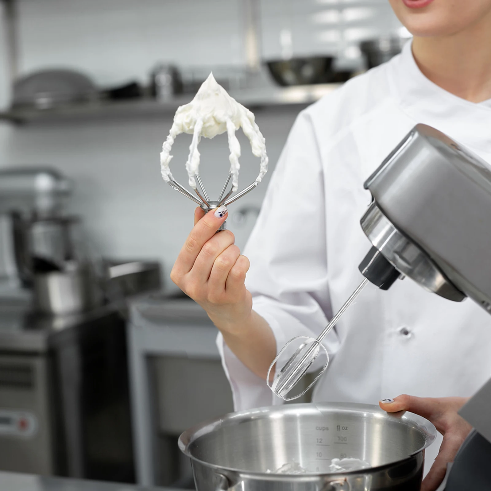 

Electric Hand Mixer With Extra Long Stainless Steel Whisk Attachments For Dough Milk Egg Blenders Baking Cooking Kitchen