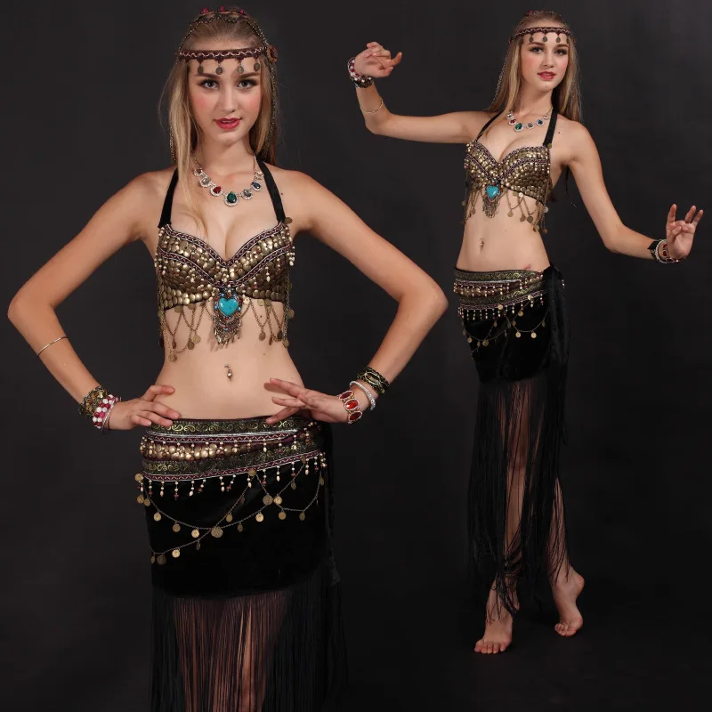 1set/lot woman belly dancing costumes female trible dancing top and skirt