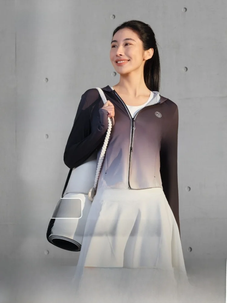 

Женская одежда Bosideng для защиты от ультрафиолета UPF00, приталенная, дышащая, из оригинальной пряжи, с защитой от солнца, с длинными рукавами, на молнии