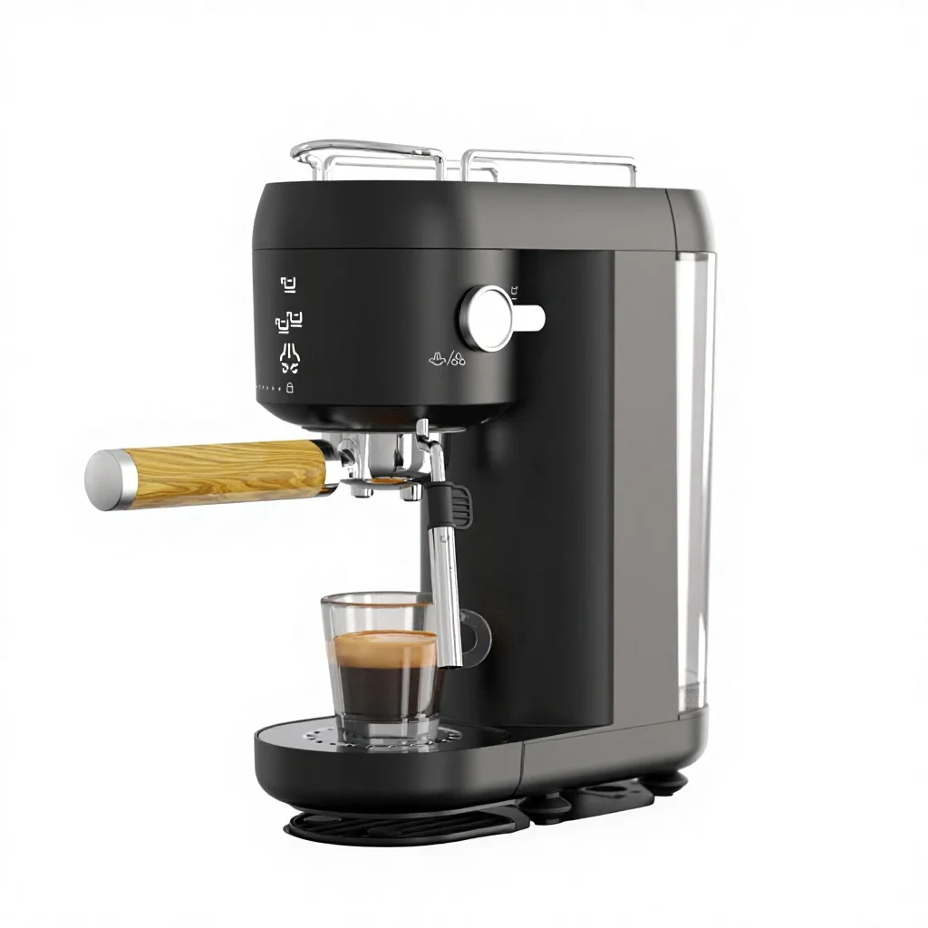 Italian Semi-automatic Coffee Machine Milk Frother Small Bean Grinder 3-5 Cups Capacity Temperature Control 110V US Household
