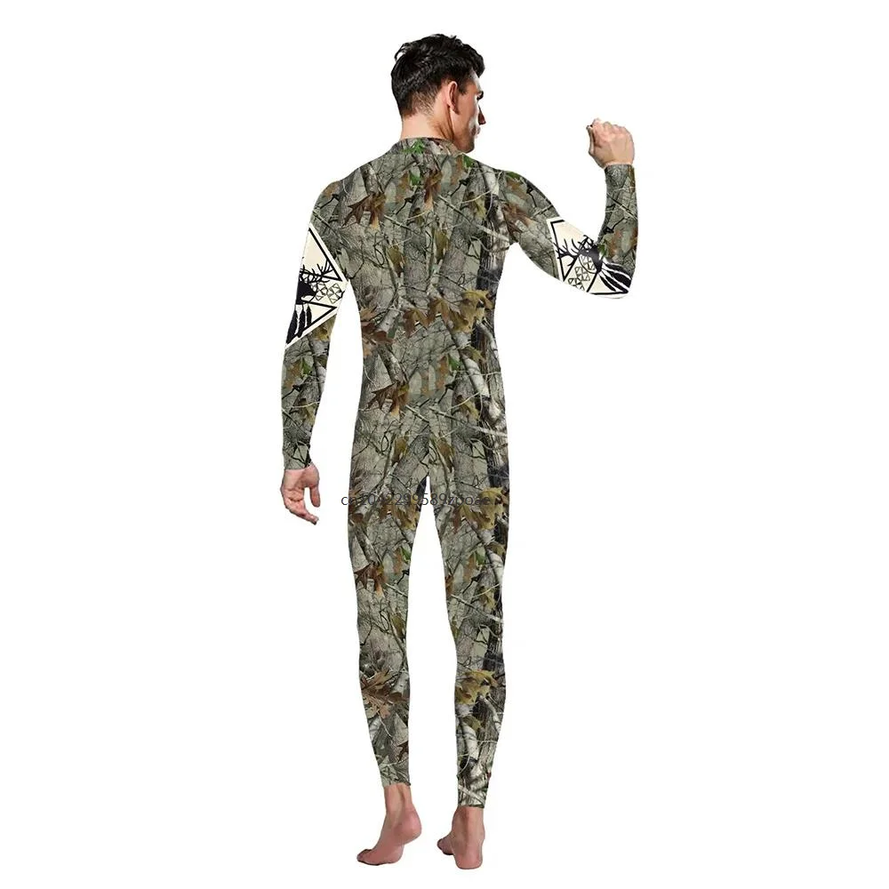 Adults Halloween Cosplay 3D Printed Tree Branch Men Jumpsuit Carnival Party Performance Bodysuit Cosplay Costume 2024