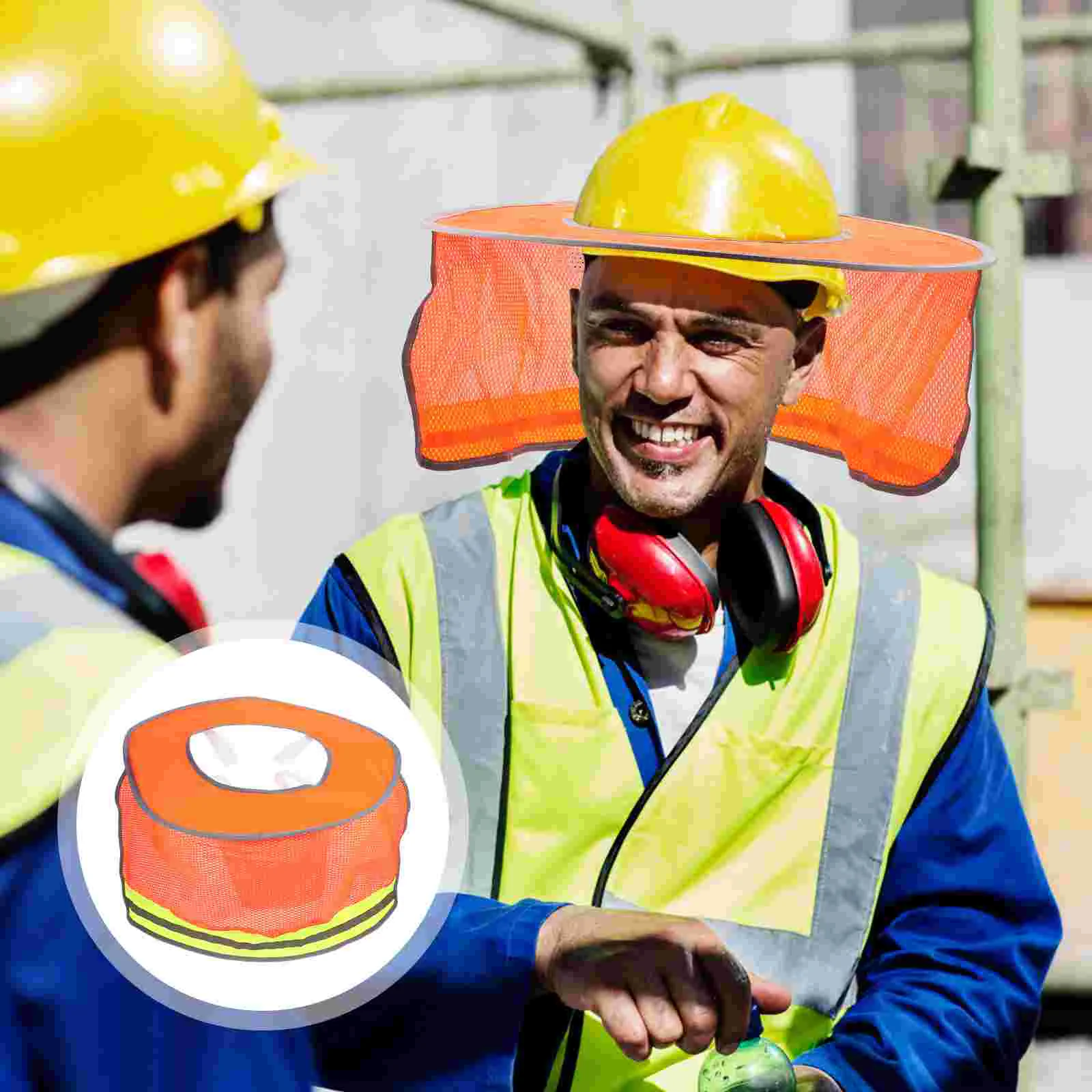 Topi keras pelindung dari sinar matahari, topi jaring bertepi penuh, lampu pelindung leher, Visor konstruksi, serat kimia untuk kanopi